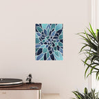 Festive, Flower Bloom, Navy Blue and Teal Poster Gallery Image 2