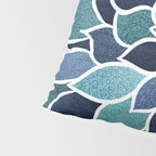 Festive, Flower Bloom, Navy Blue and Teal Pillow Sham Gallery Image 4