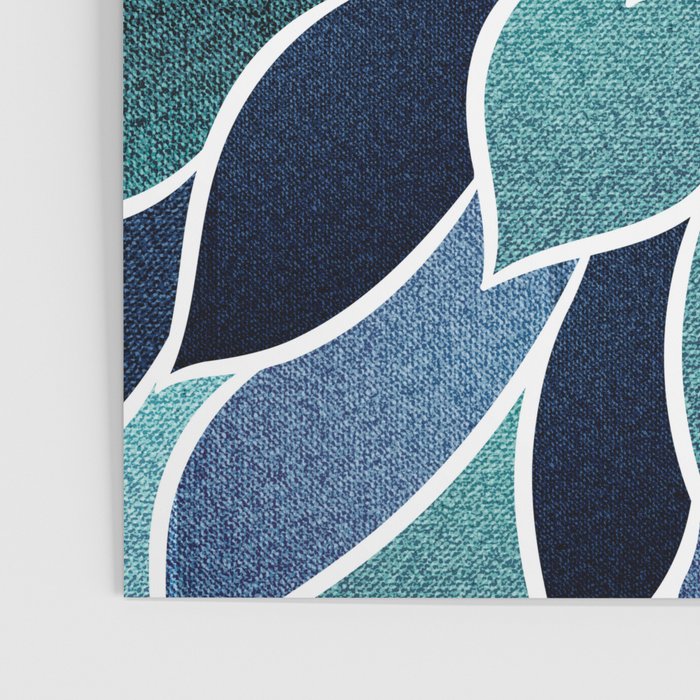 Festive, Flower Bloom, Navy Blue and Teal Poster Gallery Image 3