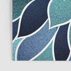 Festive, Flower Bloom, Navy Blue and Teal Poster Gallery Image 3