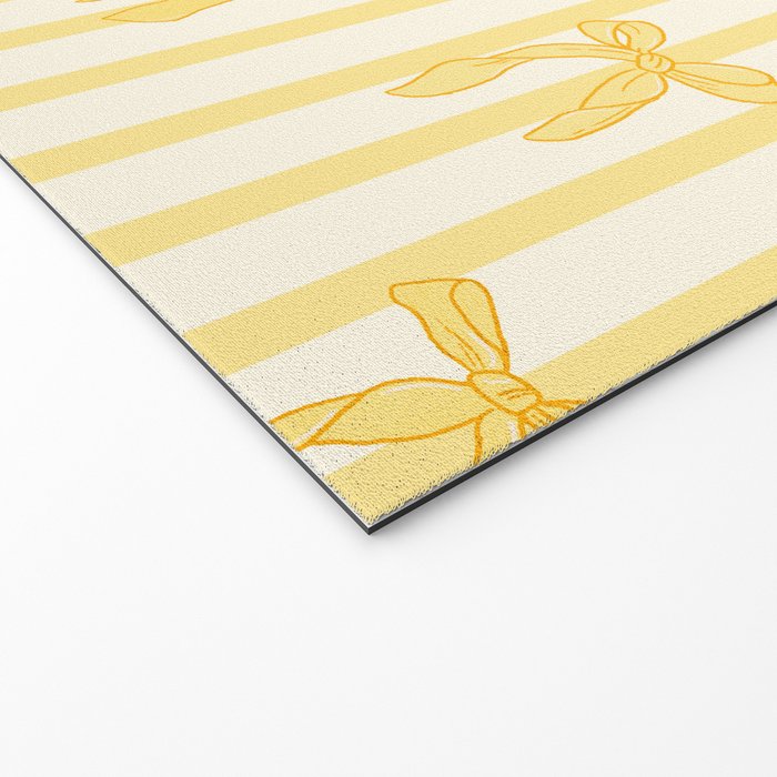 Charming Yellow Ribbon and Stripes  Welcome Mat Gallery Image 2