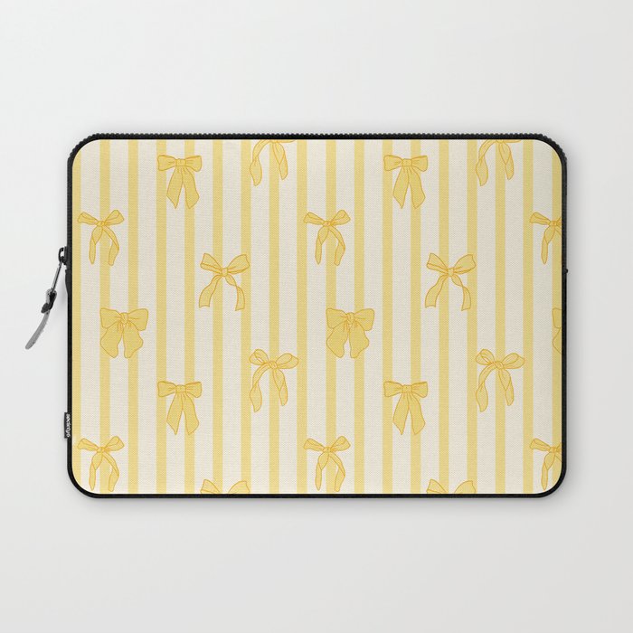 Charming Yellow Ribbon and Stripes  Laptop Sleeve Gallery Image 1