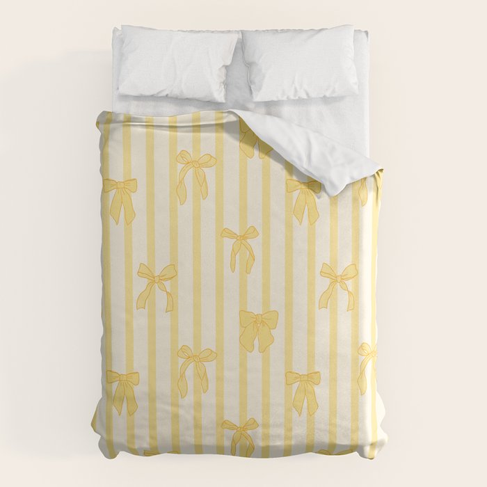 Charming Yellow Ribbon and Stripes  Duvet Cover Gallery Image 6