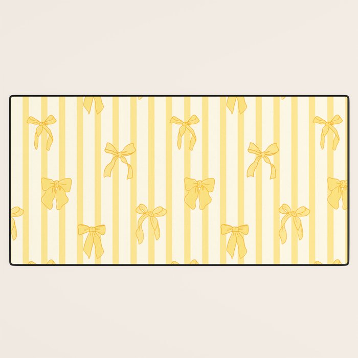 Charming Yellow Ribbon and Stripes  Desk Mat Gallery Image 3