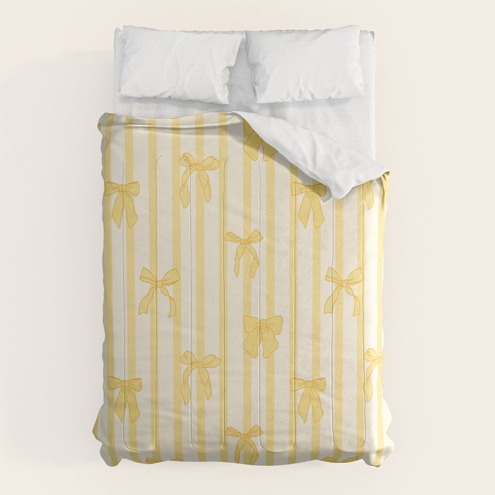 Charming Yellow Ribbon and Stripes  Comforter Gallery Image 1