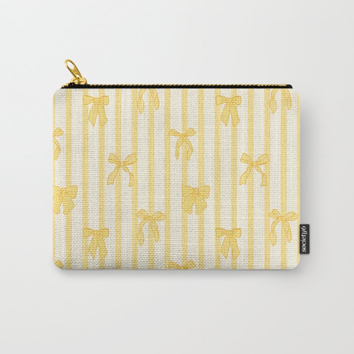 Charming Yellow Ribbon and Stripes  Carry All Pouch Gallery Image 1