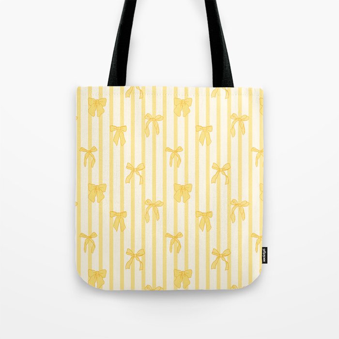 Charming Yellow Ribbon and Stripes  Tote Bag Gallery Image 1