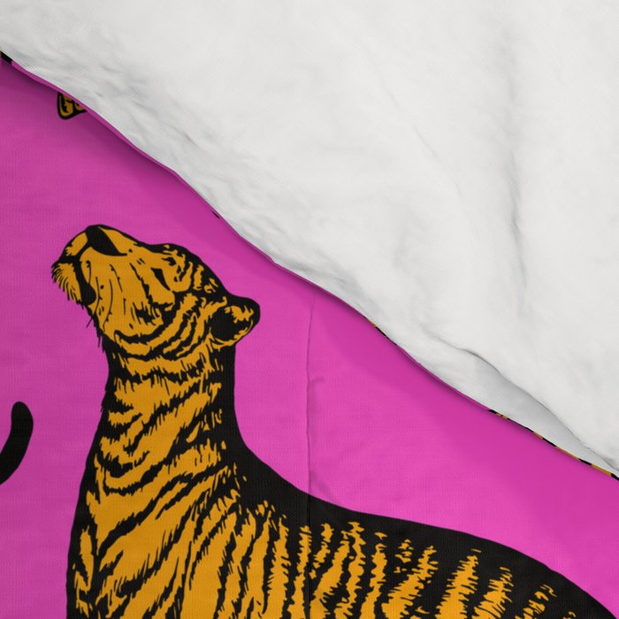 Tigers (Magenta and Marigold) Comforter Gallery Image 4