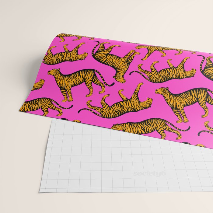 Tigers (Magenta and Marigold) Wrapping Paper Gallery Image 2