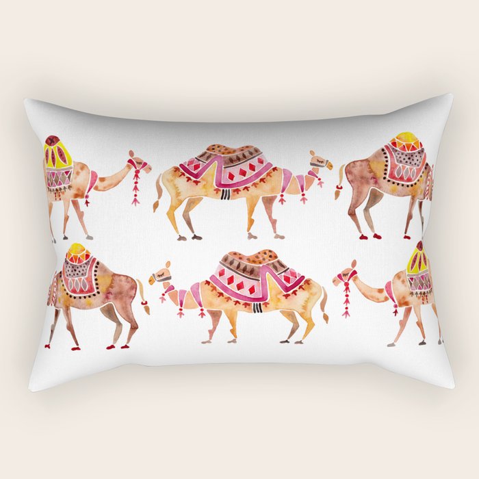 Camel Train Rectangular Pillow Gallery Image 1