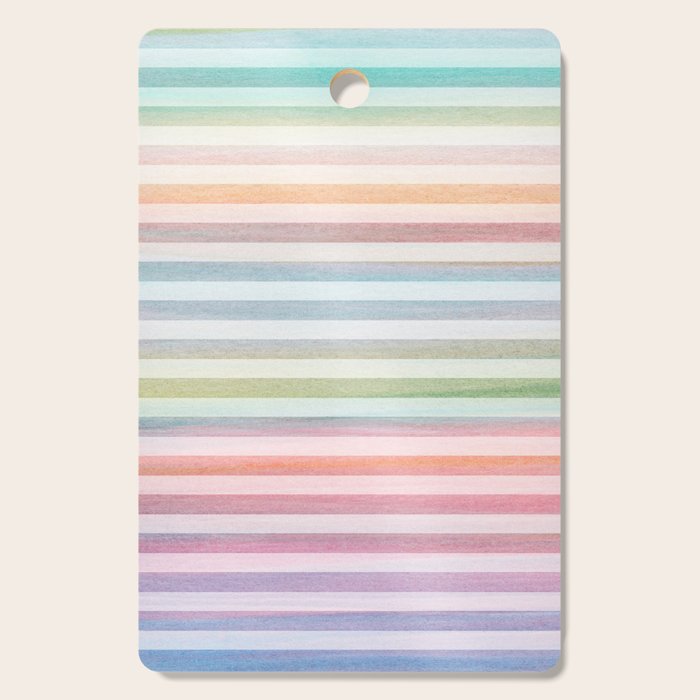 Colorful Soft Stripes Pattern Cutting Board Gallery Image 1