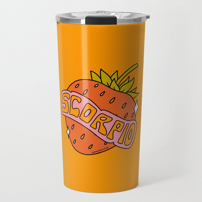 Scorpio Strawberry Travel Mug Gallery Image 1