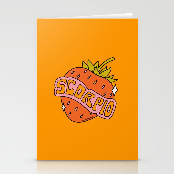 Scorpio Strawberry Stationery Card Gallery Image 2