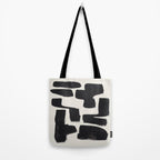 Mid Century Modern Minimalist Abstract Art Brush Strokes Black & White Ink Art Shapes Tote Bag Gallery Image 2