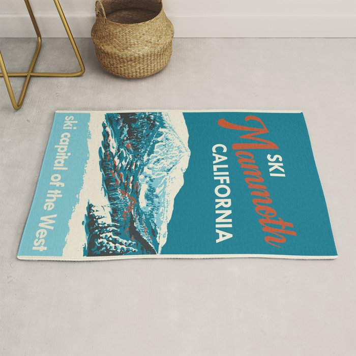 Vintage Mammoth Mountain Ski Poster Rug Gallery Image 1