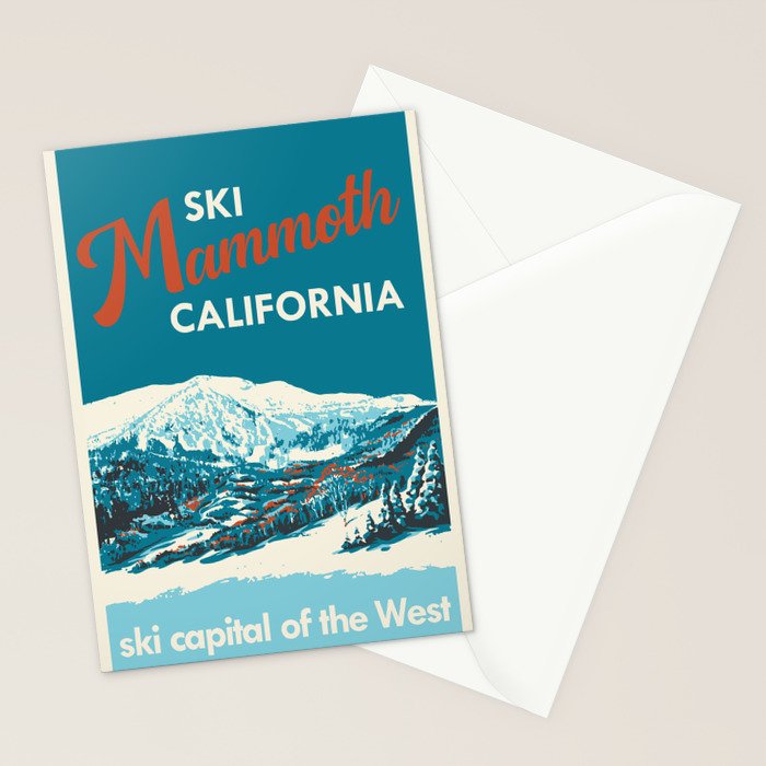 Vintage Mammoth Mountain Ski Poster Stationery Card Gallery Image 2
