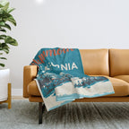 Vintage Mammoth Mountain Ski Poster Throw Blanket Gallery Image 1