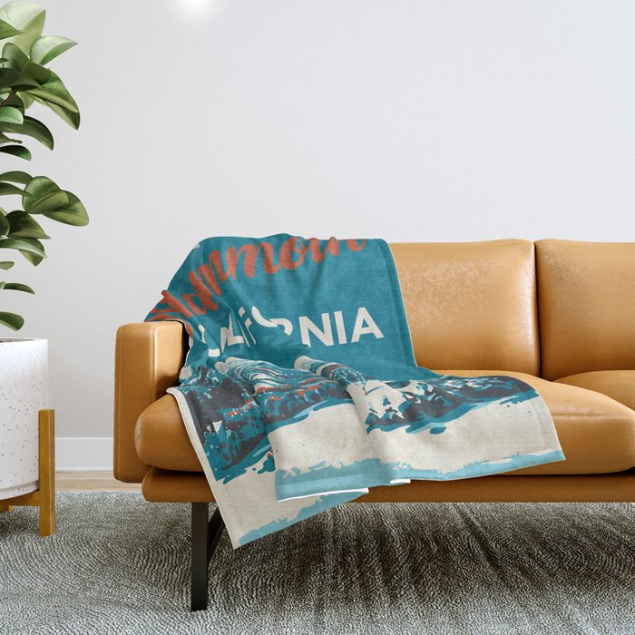 Vintage Mammoth Mountain Ski Poster Throw Blanket Gallery Image 1