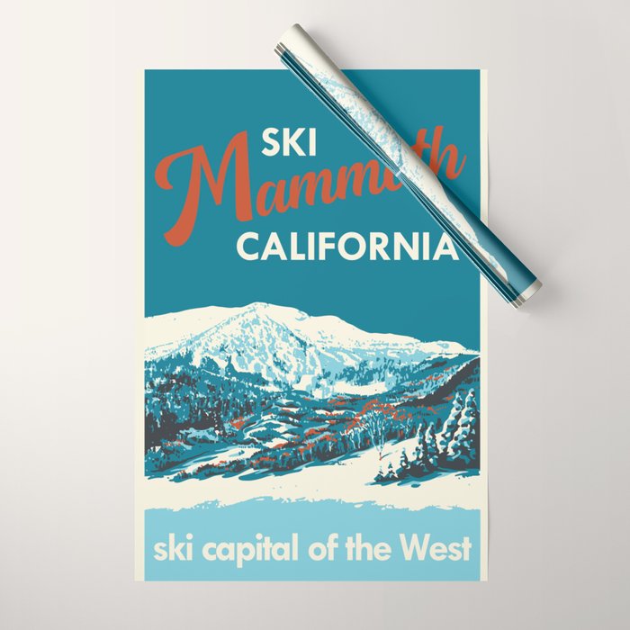 Vintage Mammoth Mountain Ski Poster Wrapping Paper Gallery Image 1