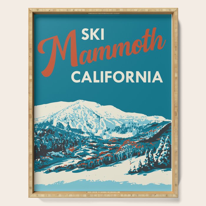 Vintage Mammoth Mountain Ski Poster Serving Tray Gallery Image 1