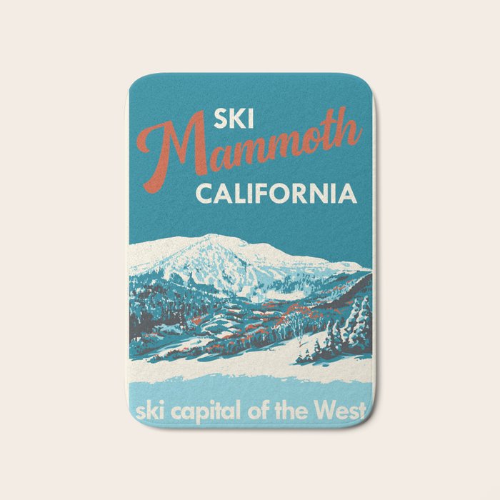 Vintage Mammoth Mountain Ski Poster Bath Mat Gallery Image 1
