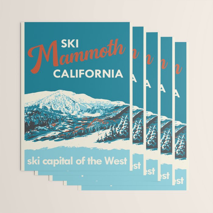 Vintage Mammoth Mountain Ski Poster Wrapping Paper Gallery Image 3