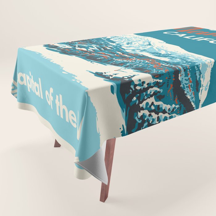 Vintage Mammoth Mountain Ski Poster Tablecloth Gallery Image 1