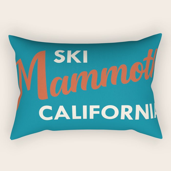 Vintage Mammoth Mountain Ski Poster Rectangular Pillow Gallery Image 2