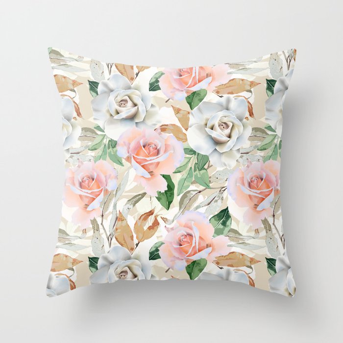 Nice flowered lush garden 4 Throw Pillow Gallery Image 6