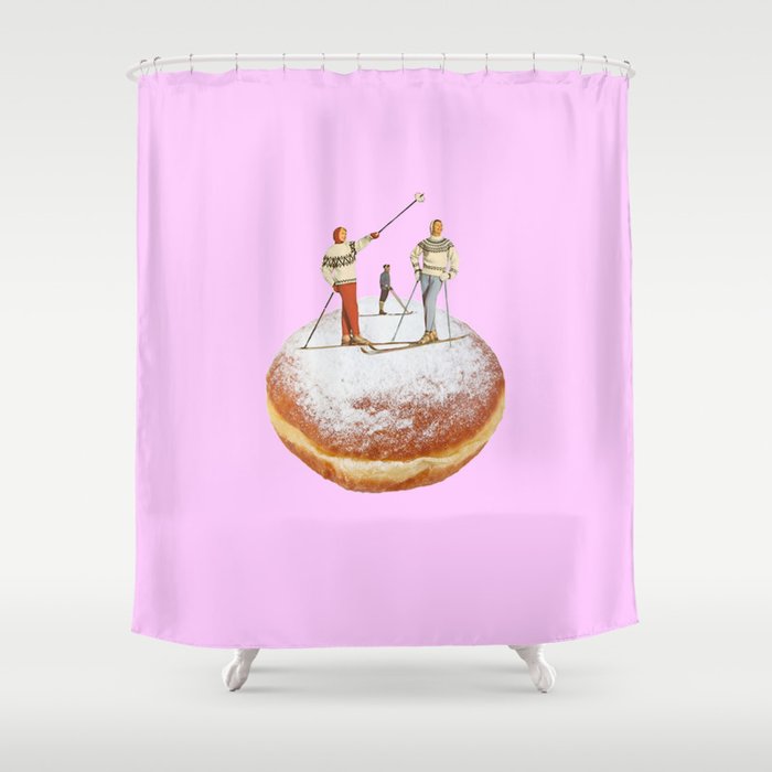 powder days pink Shower Curtain Gallery Image 1