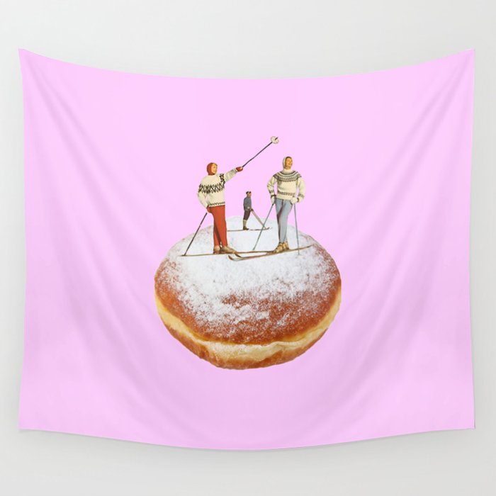 powder days pink Wall Tapestry Gallery Image 4