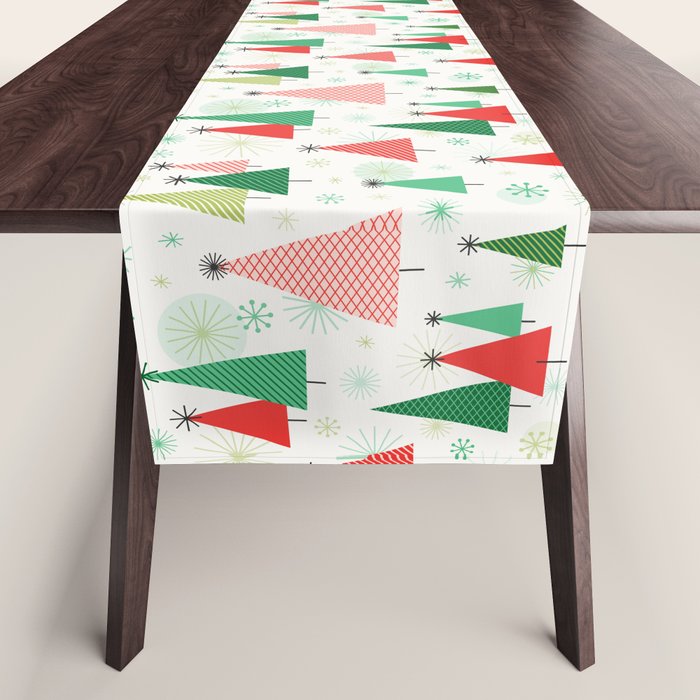 Mid Century Happy Holidays Table Runner Gallery Image 1