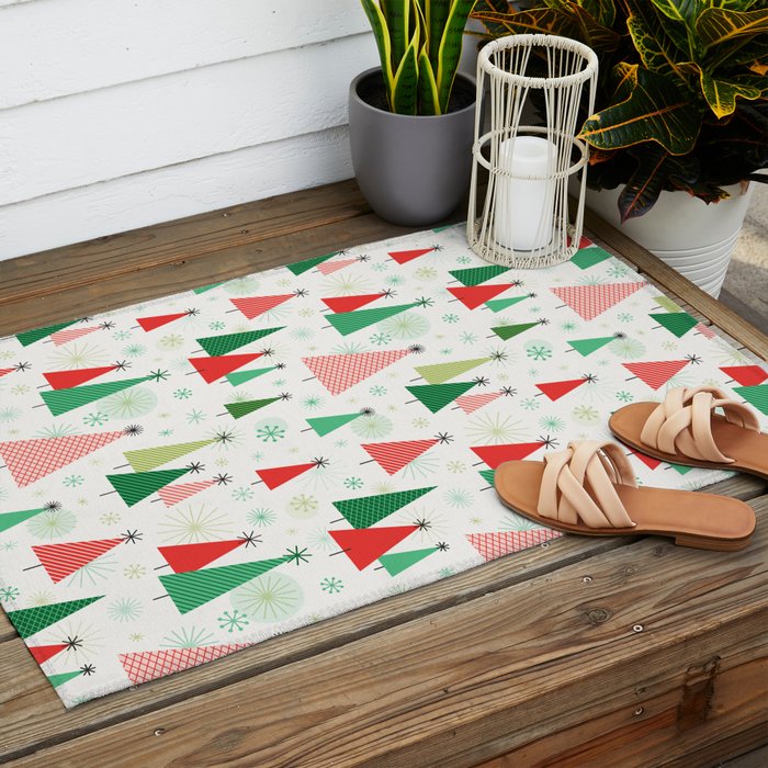 Mid Century Happy Holidays Outdoor Rug Gallery Image 2