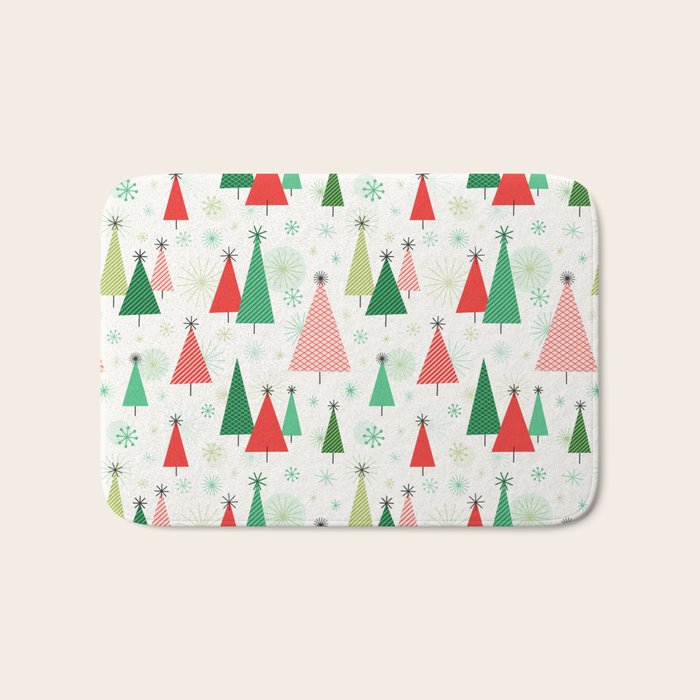 Mid Century Happy Holidays Bath Mat Gallery Image 1