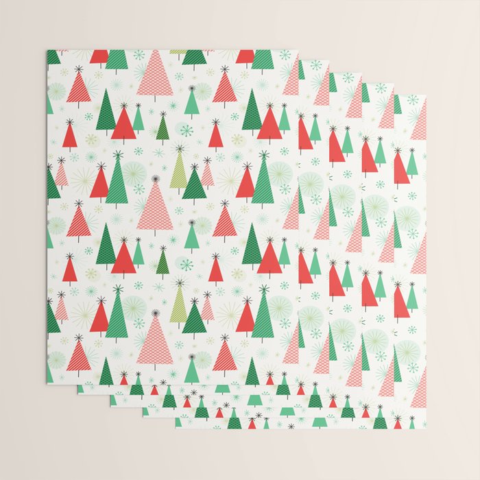 Mid Century Happy Holidays Wrapping Paper Gallery Image 3
