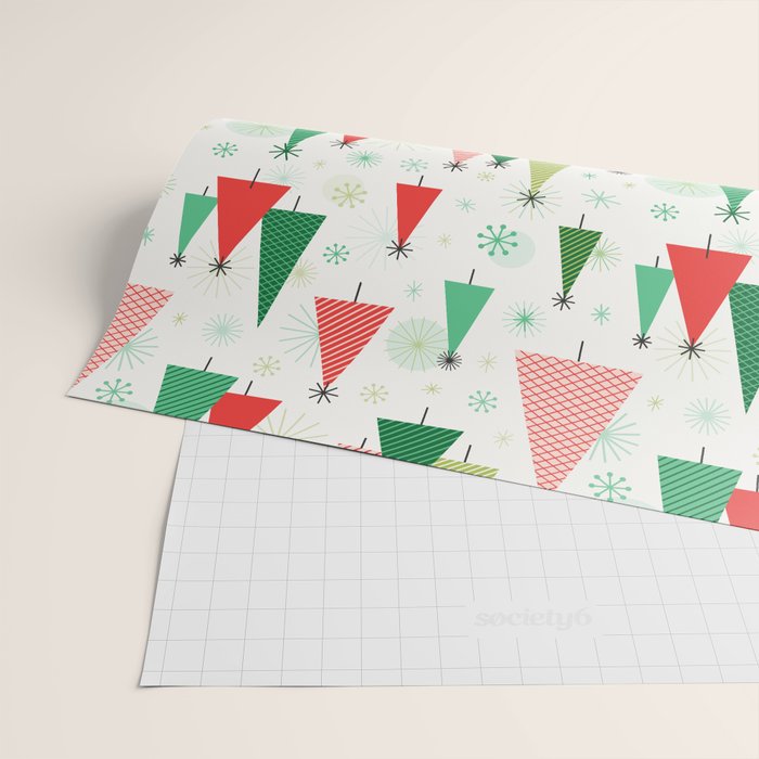 Mid Century Happy Holidays Wrapping Paper Gallery Image 2