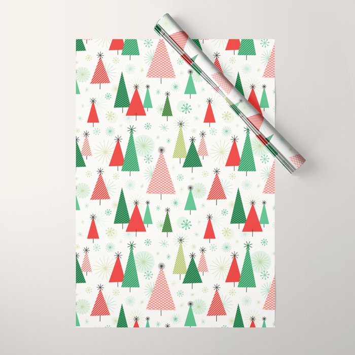 Mid Century Happy Holidays Wrapping Paper Gallery Image 1