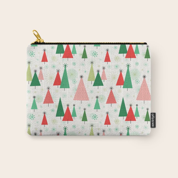 Mid Century Happy Holidays Carry All Pouch Gallery Image 1