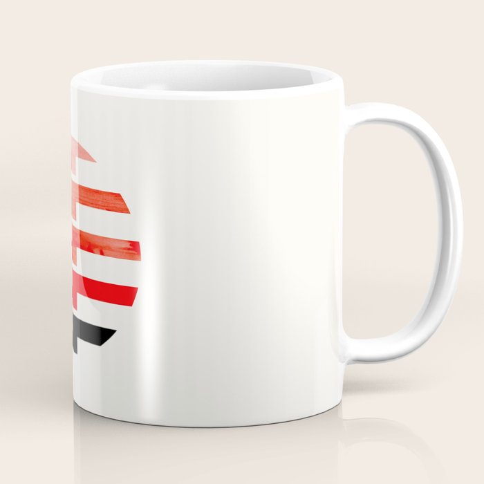 Minimalist Mid Century Circle Frame Vermillion Red Zig Zag Colorful Lightning Bolt Geometric Pattern Coffee Mug Gallery Image 1