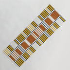 Bold minimalist retro stripes // midnight blue goldenrod yellow and copper brown geometric grid  Yoga Mat Gallery Image 1