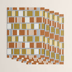 Bold minimalist retro stripes // midnight blue goldenrod yellow and copper brown geometric grid  Wrapping Paper Gallery Image 3