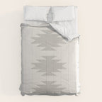 Geometric Southwestern Minimalism - White and Grey Comforter Gallery Image 6
