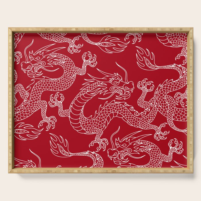 Lunar Year White Dragon Serving Tray Gallery Image 1