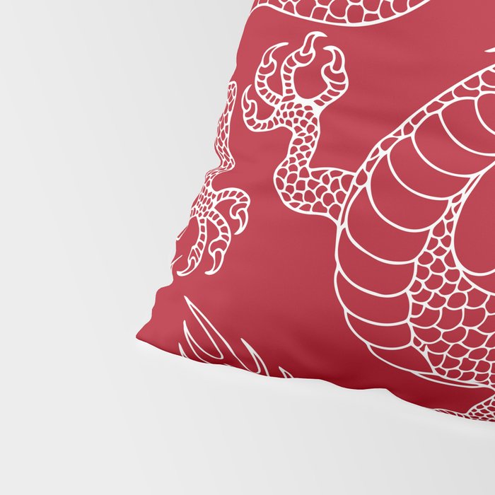 Lunar Year White Dragon Pillow Sham Gallery Image 4