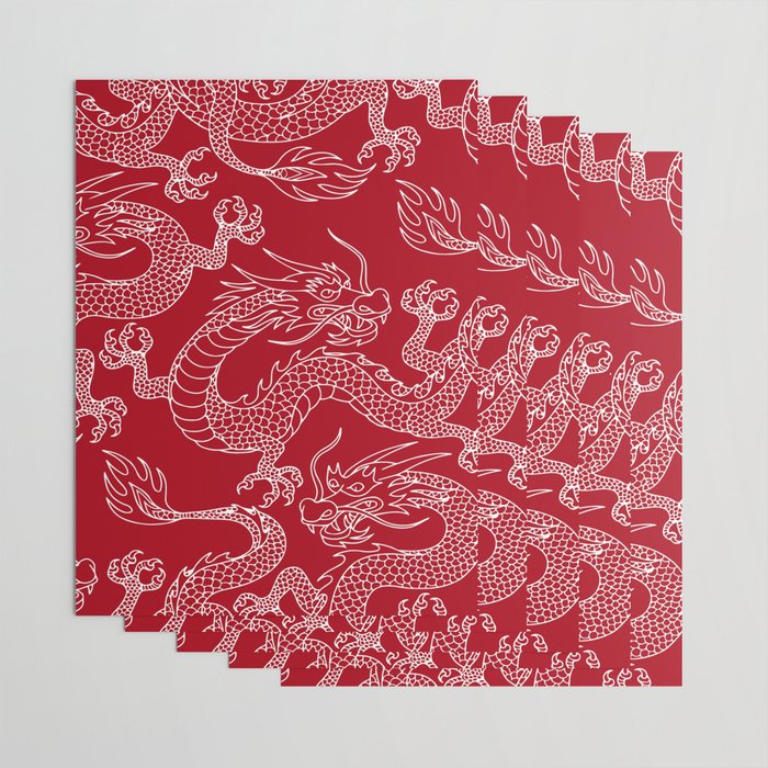 Lunar Year White Dragon Wrapping Paper Gallery Image 3