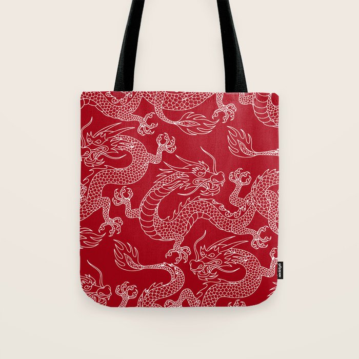 Lunar Year White Dragon Tote Bag Gallery Image 1
