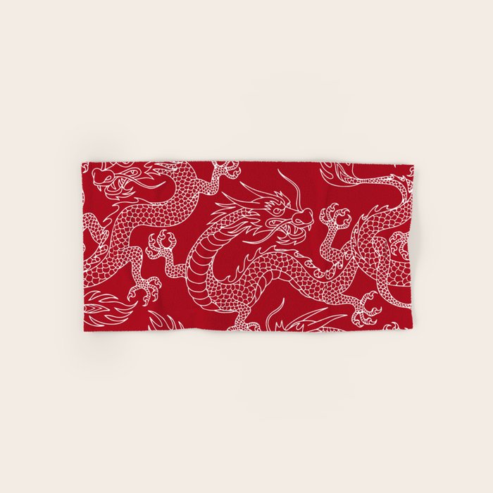 Lunar Year White Dragon Bath Towel Gallery Image 1