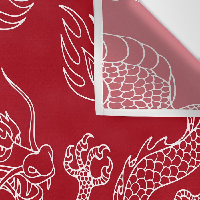 Lunar Year White Dragon Wall Tapestry Gallery Image 3