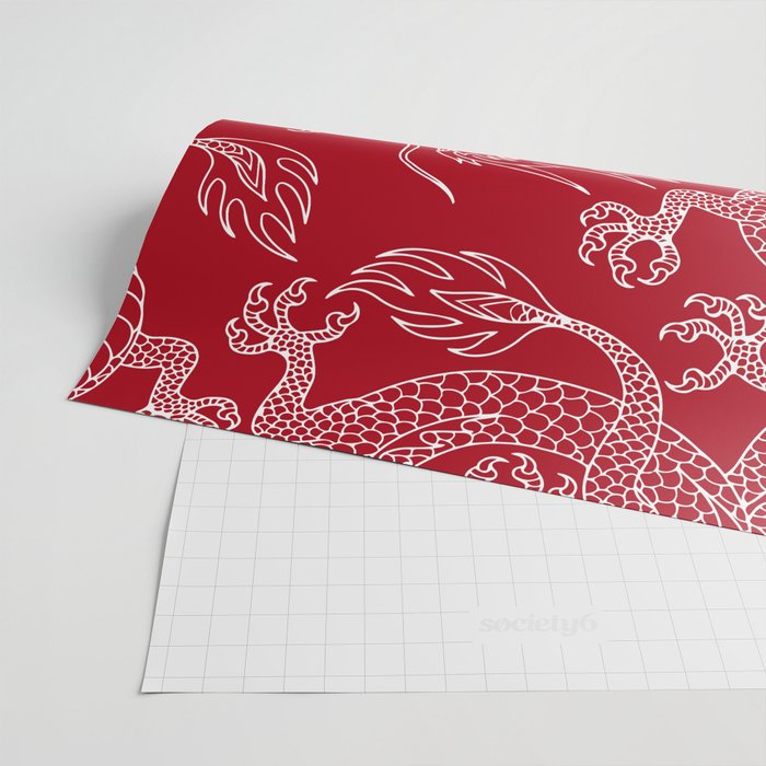 Lunar Year White Dragon Wrapping Paper Gallery Image 2