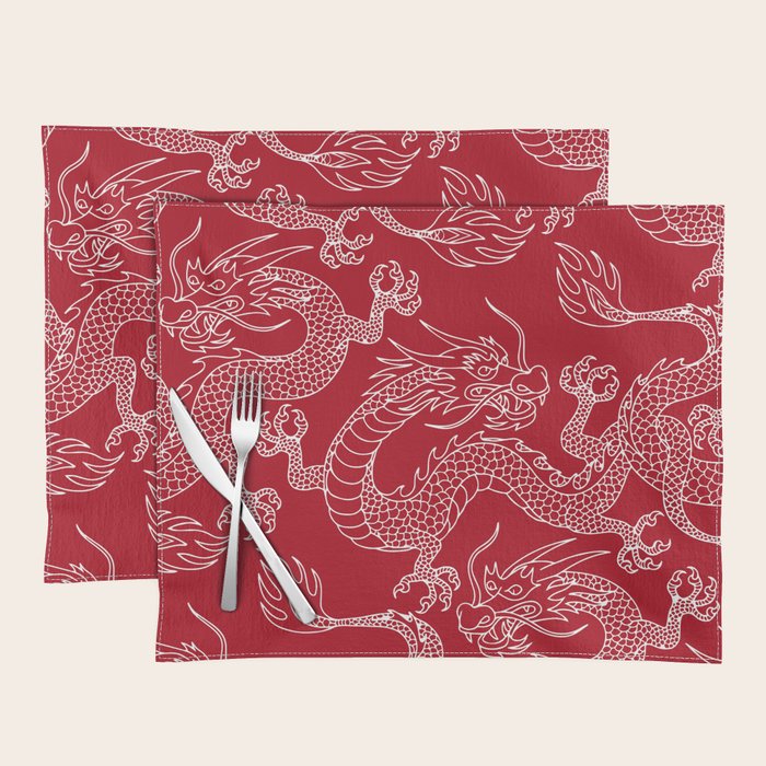 Lunar Year White Dragon Placemat Gallery Image 1